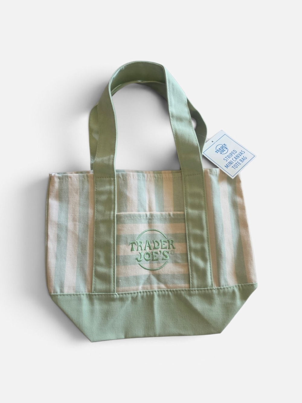 Trader Joe's Mint-Stripe Canvas Tote